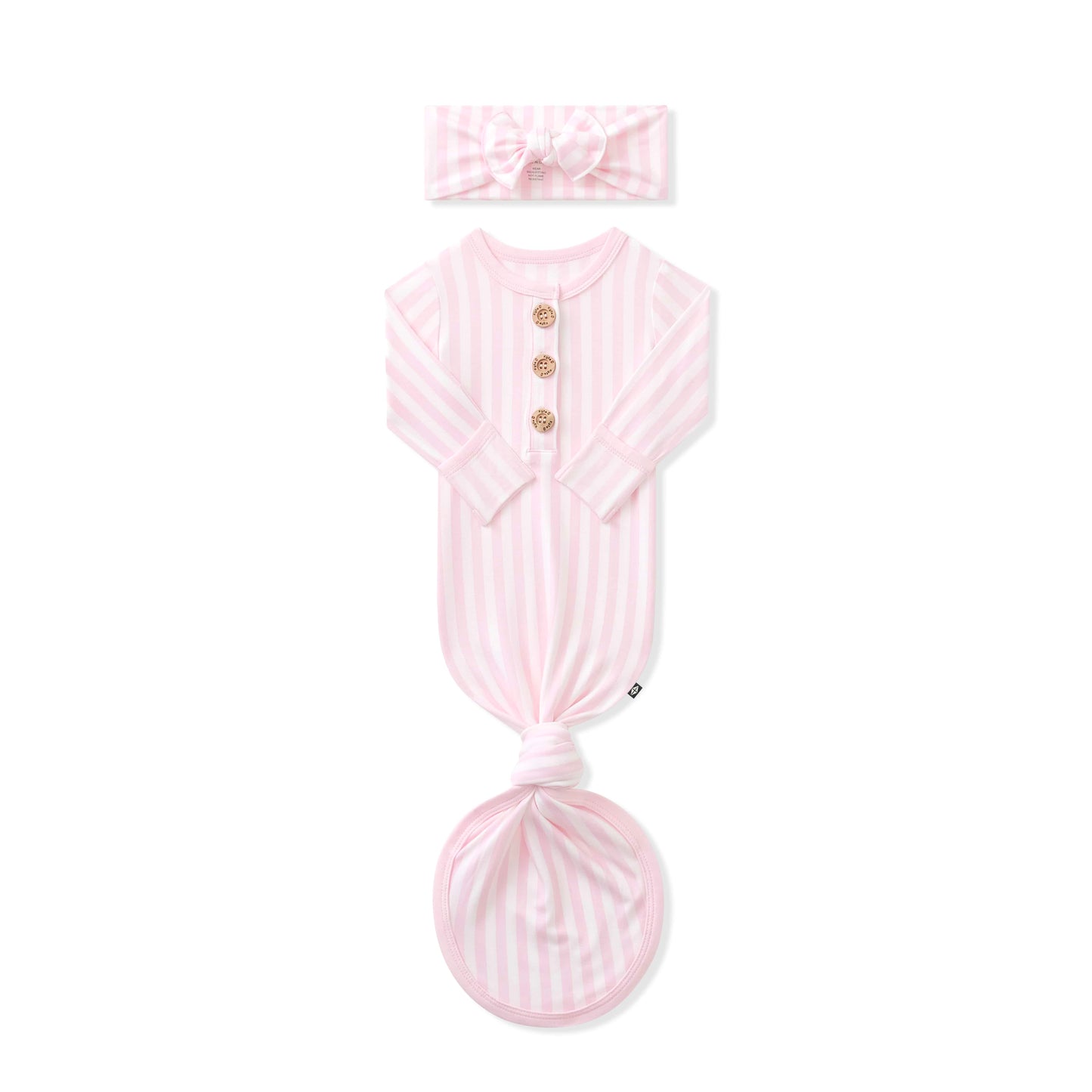 Knotted Gown with Bow Set in Small Sakura Stripe