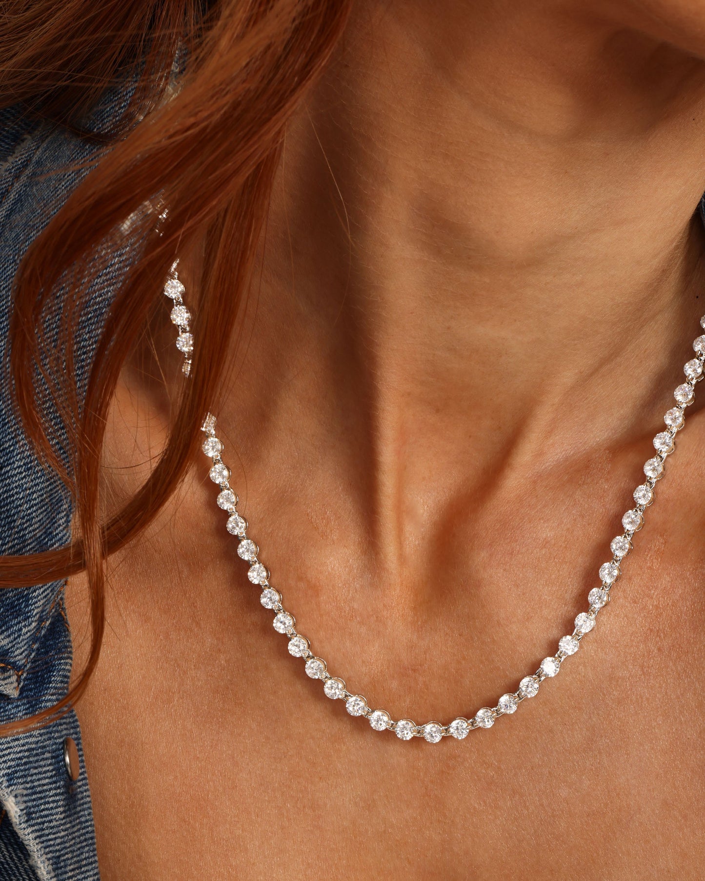 She's an Icon Tennis Necklace 4mm - Silver|White Diamondettes