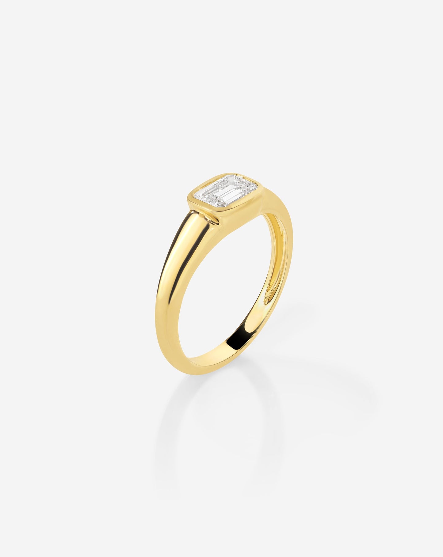 Bezel Emerald Lab Diamond Ring