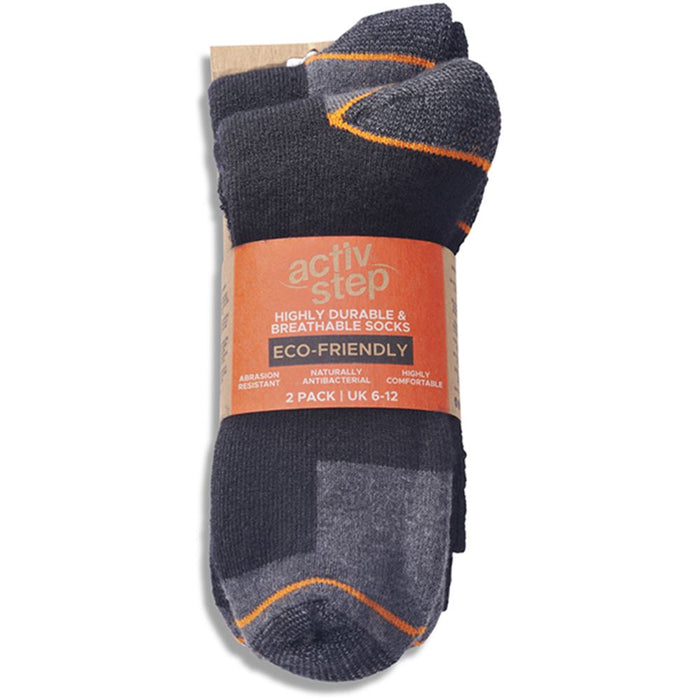 Activ-Step Black Eco Friendly Breathable Bamboo Socks - Pack of 2 Pairs