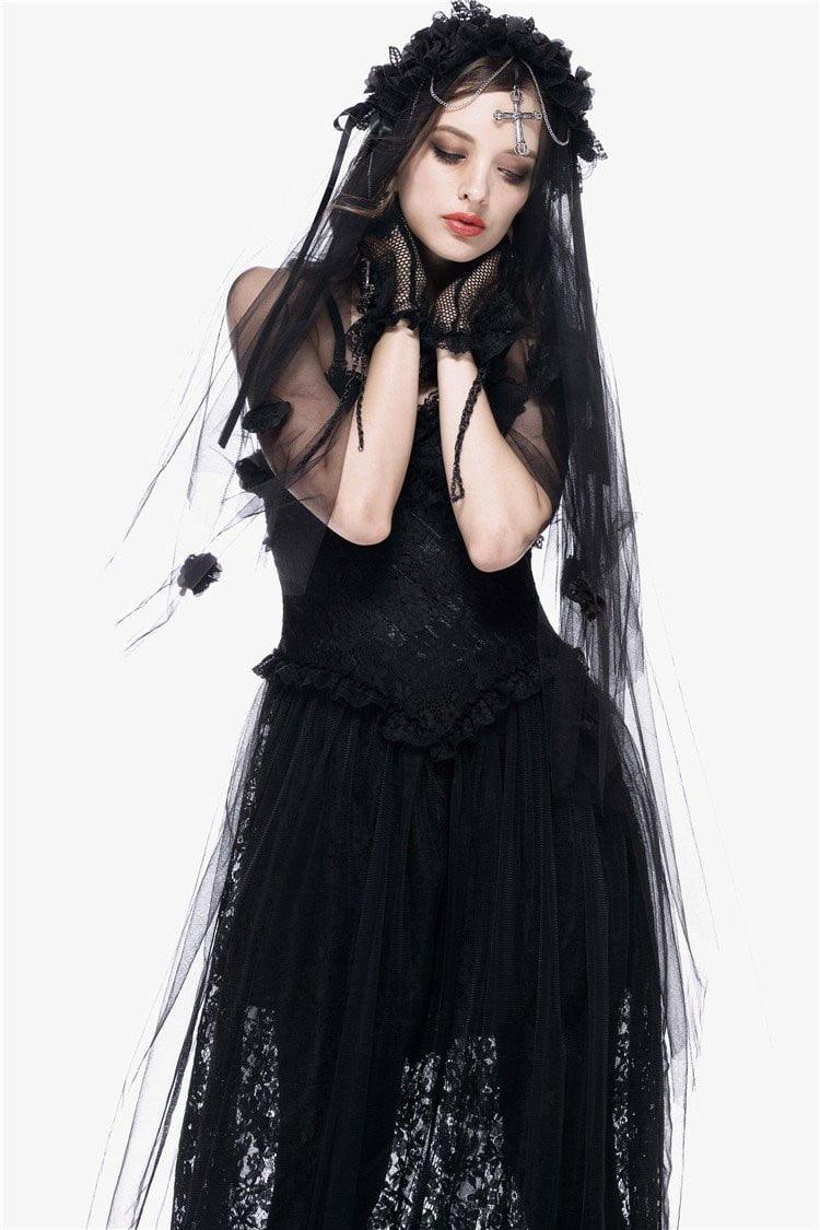 Black Bride Vintage Goth Bridal Veil
