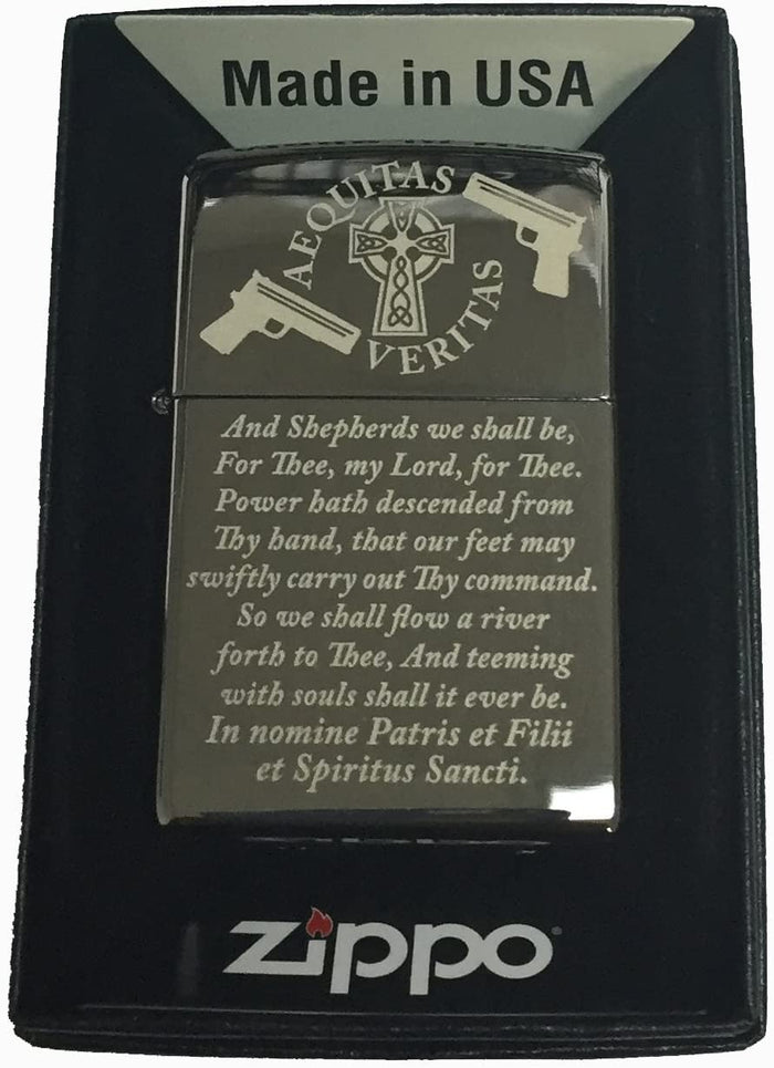 Boondocks Saints Prayer Zippo Lighter Black Ice