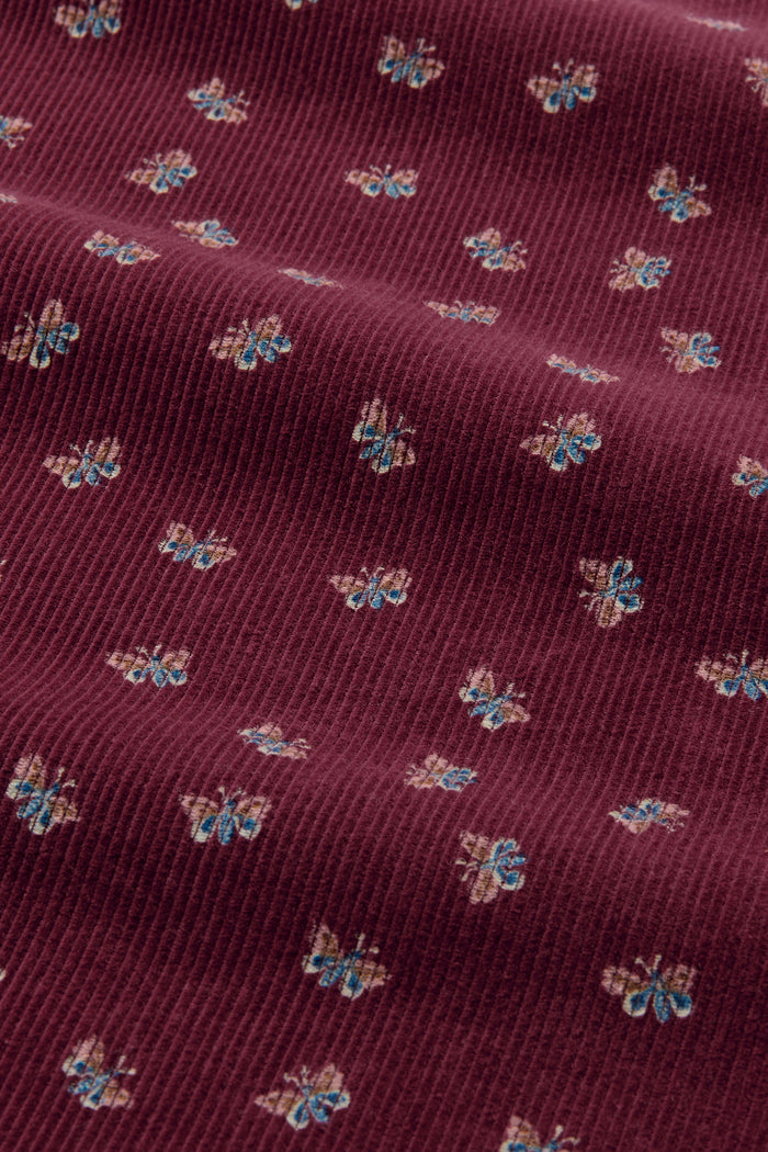 Corduroy Carpenter Skirt in Cambridge Mariposa