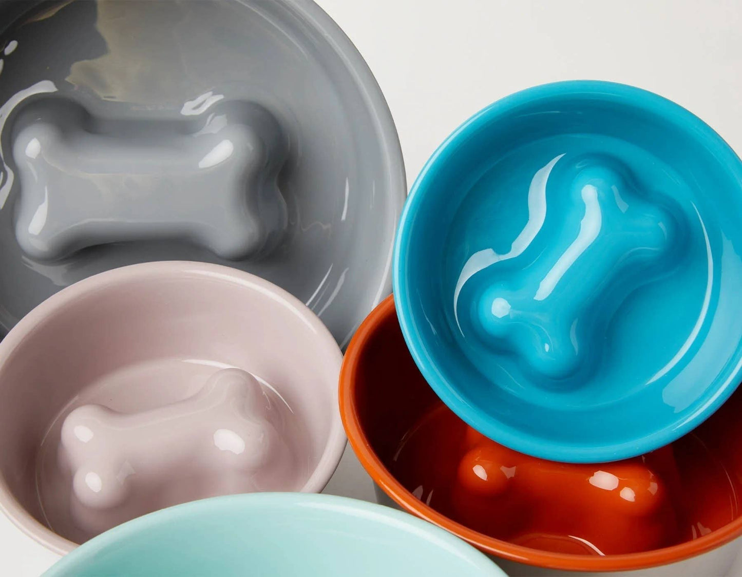 Jax & Bones Bone Slow Feeder Bowl Teal Medium