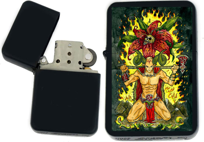 GIFTS INFINITY - Birthday Zodiac Signs Windproof Lighters - Black Matt (Aries 1)