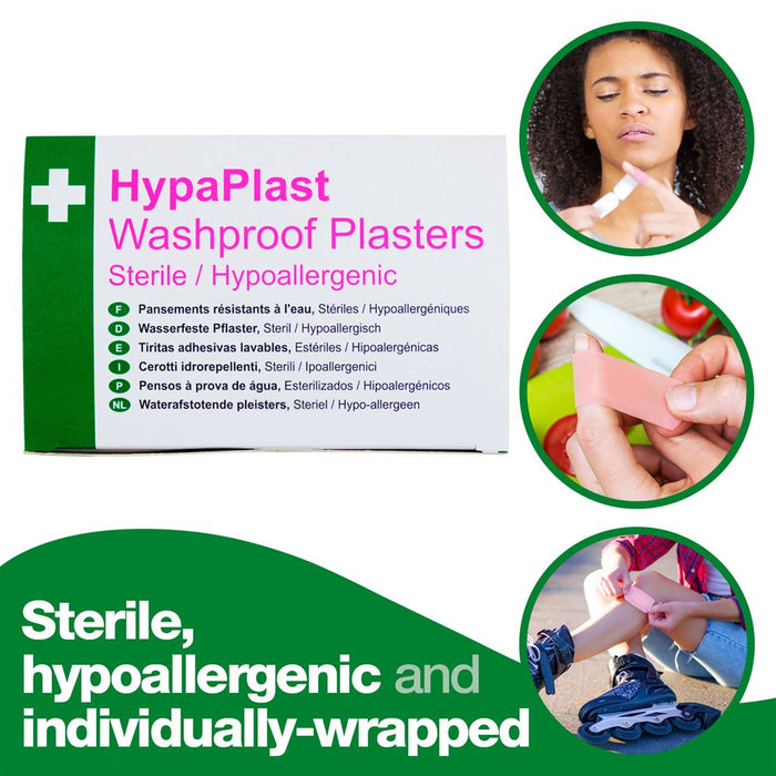HypaPlast Washproof Plasters 7.2cm x 5cm (Pack 100)
