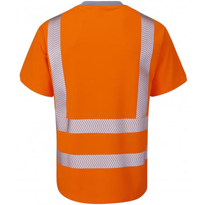 Leo Workwear Larkstone Orange EcoViz Coolviz Plus Hi Vis T-Shirt