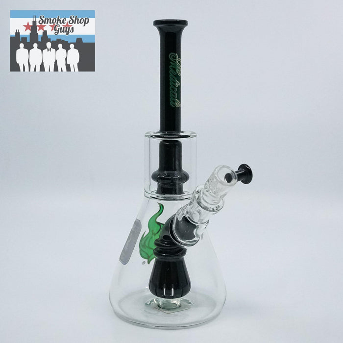 Medicali 8-Inch Inline Matrix Beaker Bong – Showerhead Perc (Clear/Black): Compact 8-Inch Size, Easy to Handle, Perfect for Personal Sessions, Inline Matrix Perc Filtration, Provides Smooth Clean Hits, Advanced Smoke Diffusion, Showerhead Perc Addition, Enhances Cooling, Refined Smoking Experience, Durable Glass Build, Made from Premium Borosilicate Glass, Reliability, Clear and Black Finish, Sleek Design, Complements Any Collection.