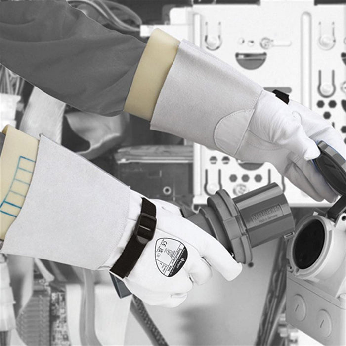 Polyco SuperGlove RE-PRO Leather Volt Protector Gauntlet with Buckle - Worn Over Electricians Gloves