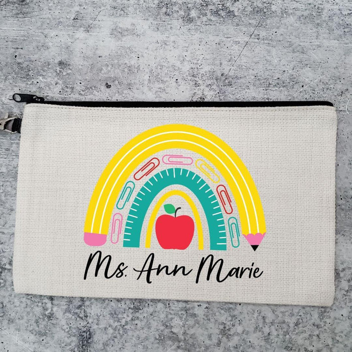 Tiny Human Wrangler Personalized Pencil Case for Teacher - Make up Bag for Teacher - Teacher Pencil Case for Preschool Teacher Appreciation