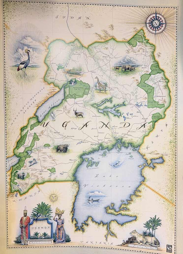 Blue Rhino Maps | Uganda | Print | True African Art .com