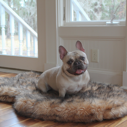 Paw Brands - PupRug by Paw.com™ Faux Fur Orthopedic Dog Bed - Curve Sable Tan