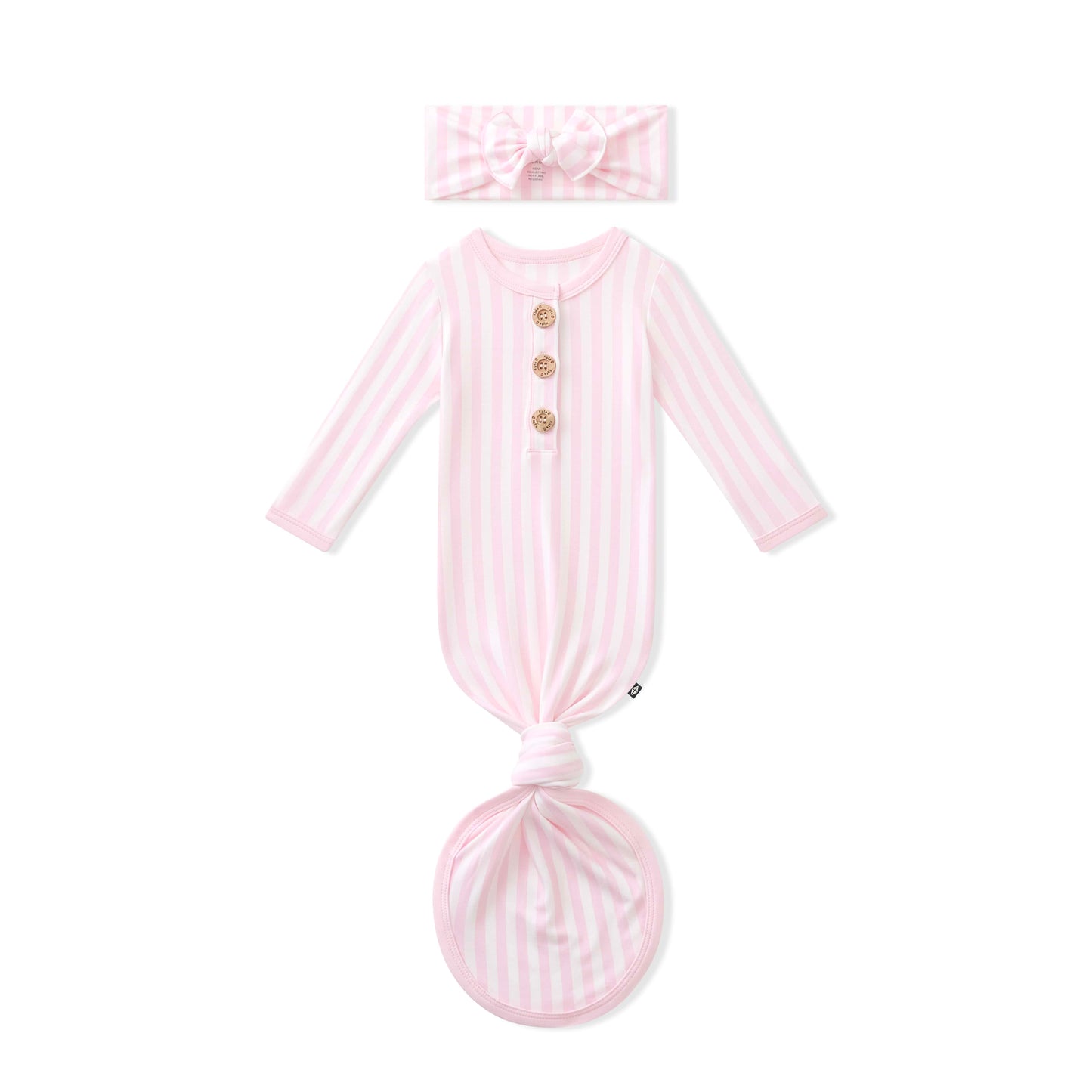 Knotted Gown with Bow Set in Small Sakura Stripe