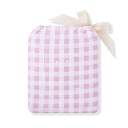 Crib Sheet in Gingham Thistle