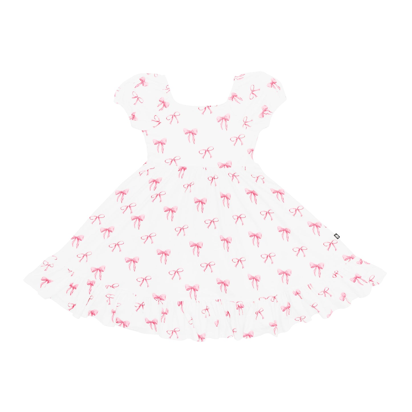 Puff Sleeve Twirl Dress in Bow
