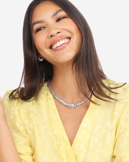 Serpent Herringbone Collar - Silver