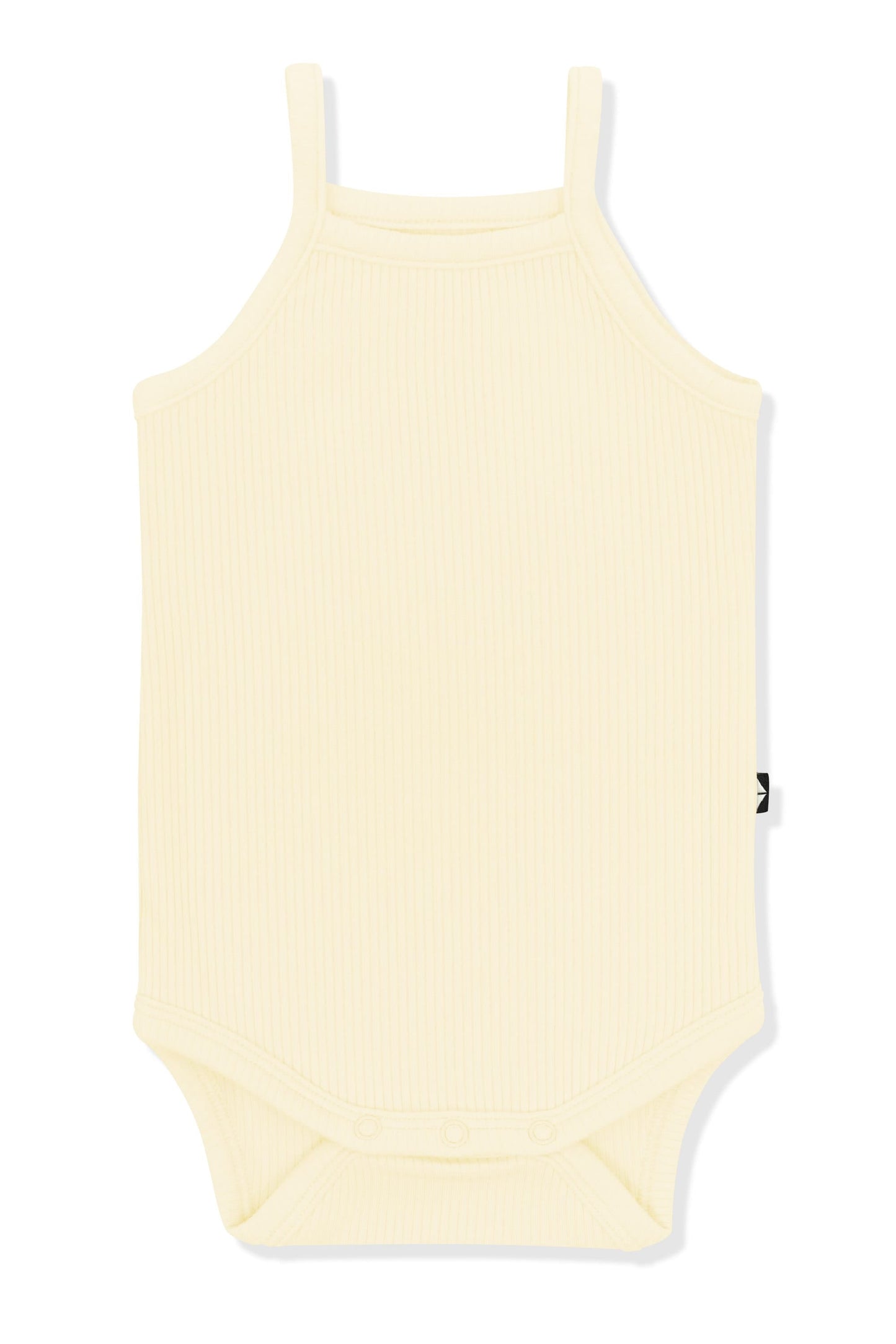 Ribbed Spaghetti Strap Bodysuit in Chamomile