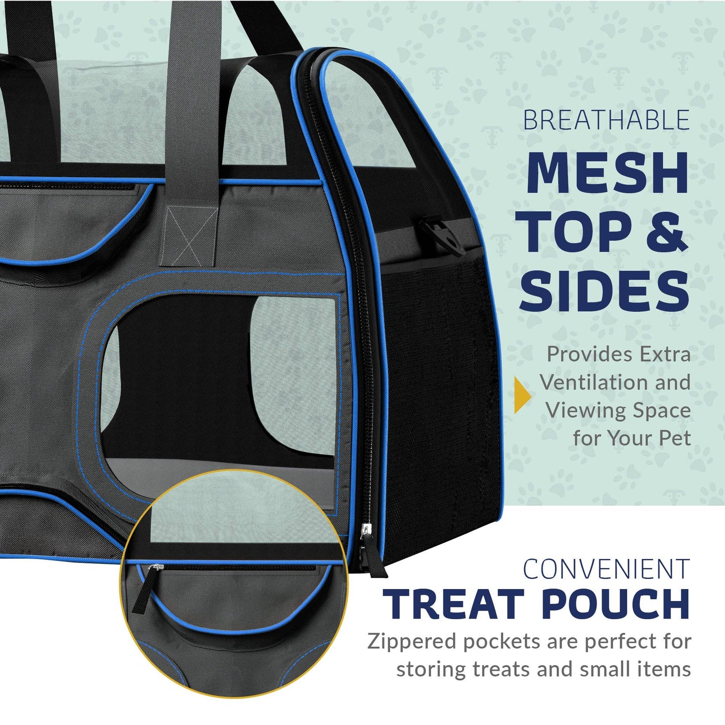 Luxury Rider Pet Carrier with Removable Wheels - 4 Colors: Black and Blue