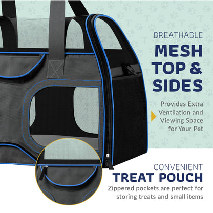 Luxury Rider Pet Carrier with Removable Wheels - 4 Colors: Black and Blue