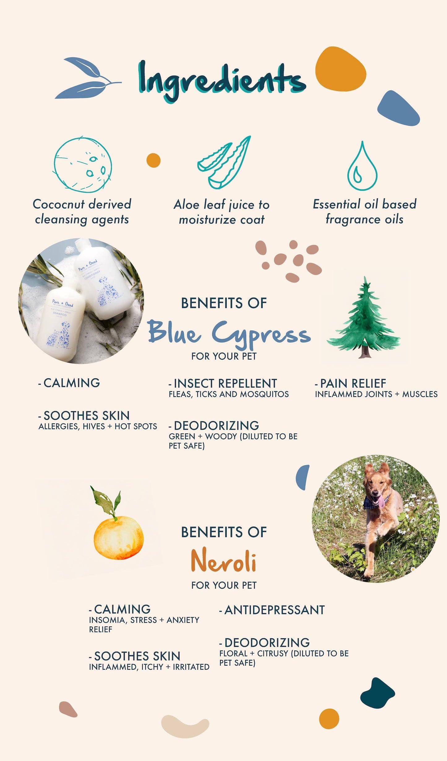 Pure + Good -  Dog & Cat Shampoo: Blue Cypress + Neroli
