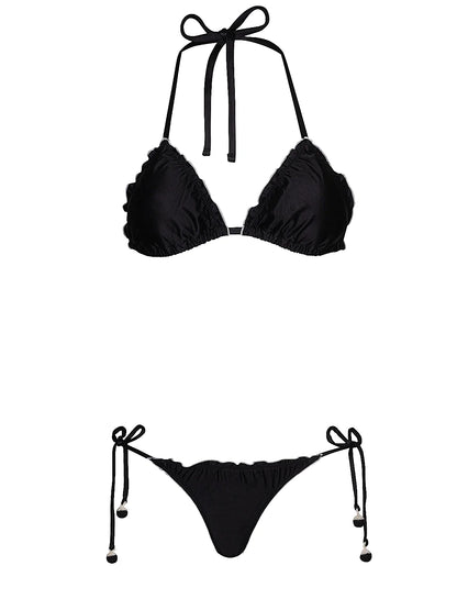 Lettuce Edge Triangle-Lettuce Edge Tie Side Bikini