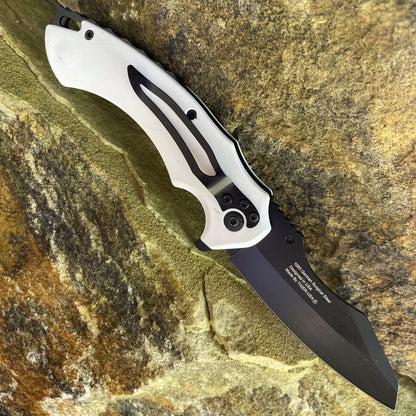 G. Sears Style Blade Spring Assisted Knife - White - AnyTime Blades