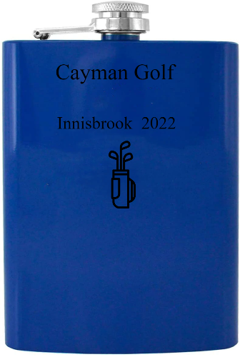 8 oz Blue Stainless Steel Flask