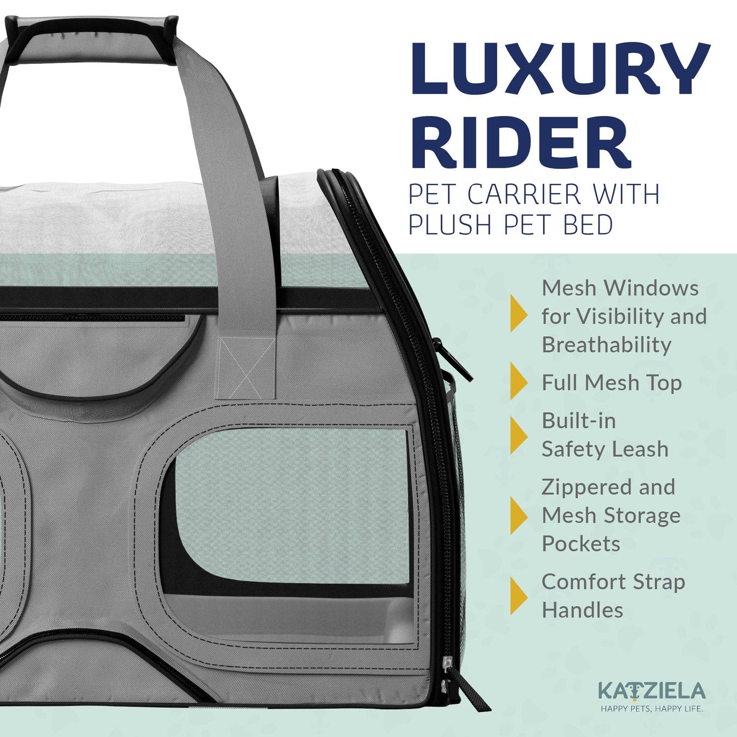 Luxury Rider Pet Carrier with Removable Wheels - 4 Colors: Black and Blue