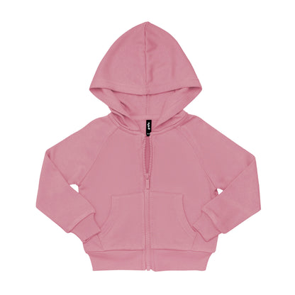 Fleece Zip Up Hoodie in Apple Blossom