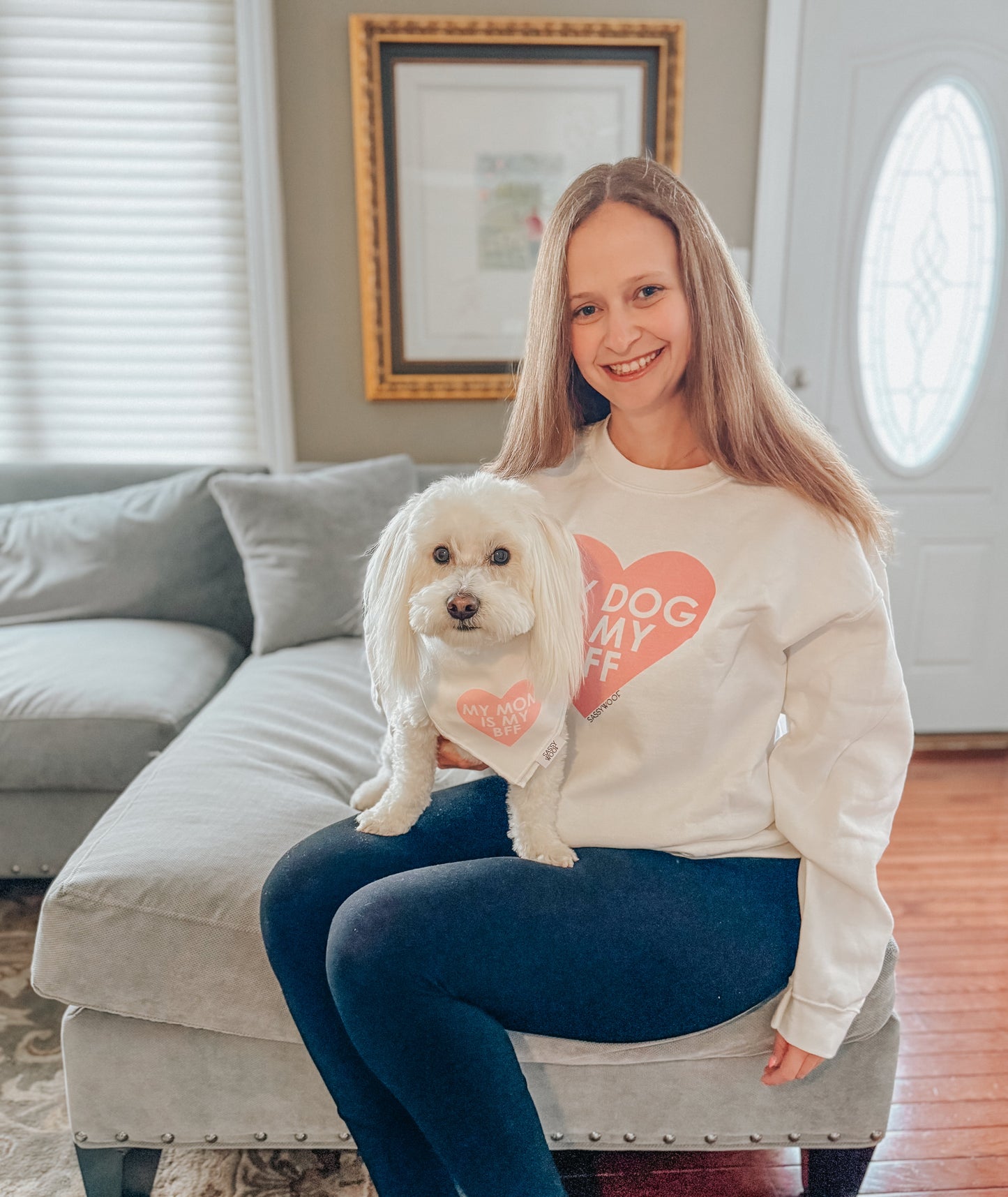 Bundle - BFF Valentine's Sweatshirt & Bandana (PINK)