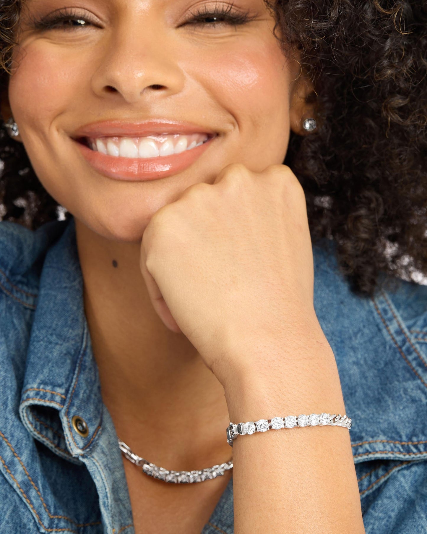 Julian Loves Diamonds Bracelet 5mm - Silver|White Diamondettes