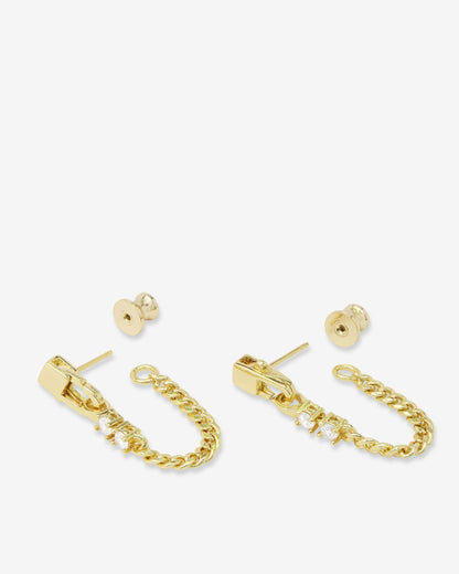 Julian Loves Diamonds 3mm Soft Hoops - Gold|White Diamondettes