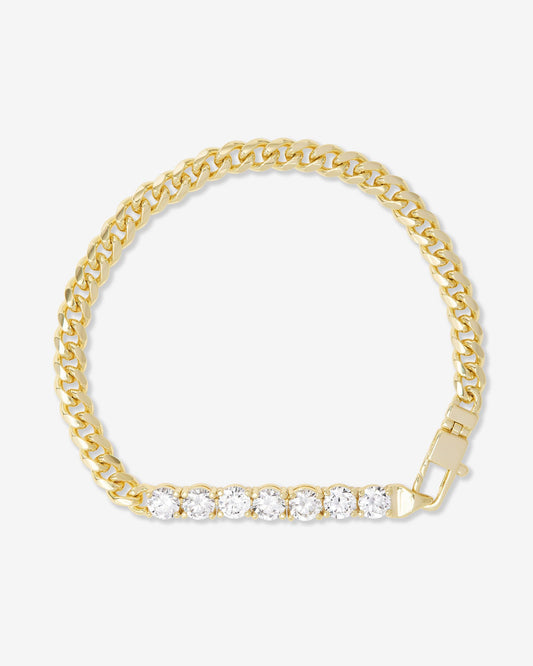Julian Loves Diamonds Bracelet 5mm - Gold|White Diamondettes