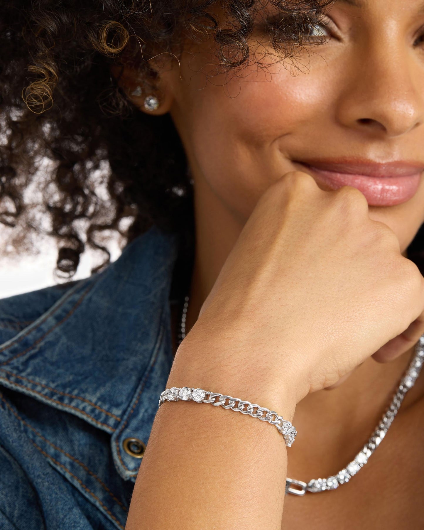 Julian's Obsessed with Diamonds Bracelet 5mm - Silver|White Diamondettes