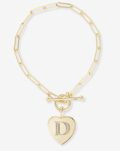 Love Letters Charm Bracelet - Gold|White Diamondettes