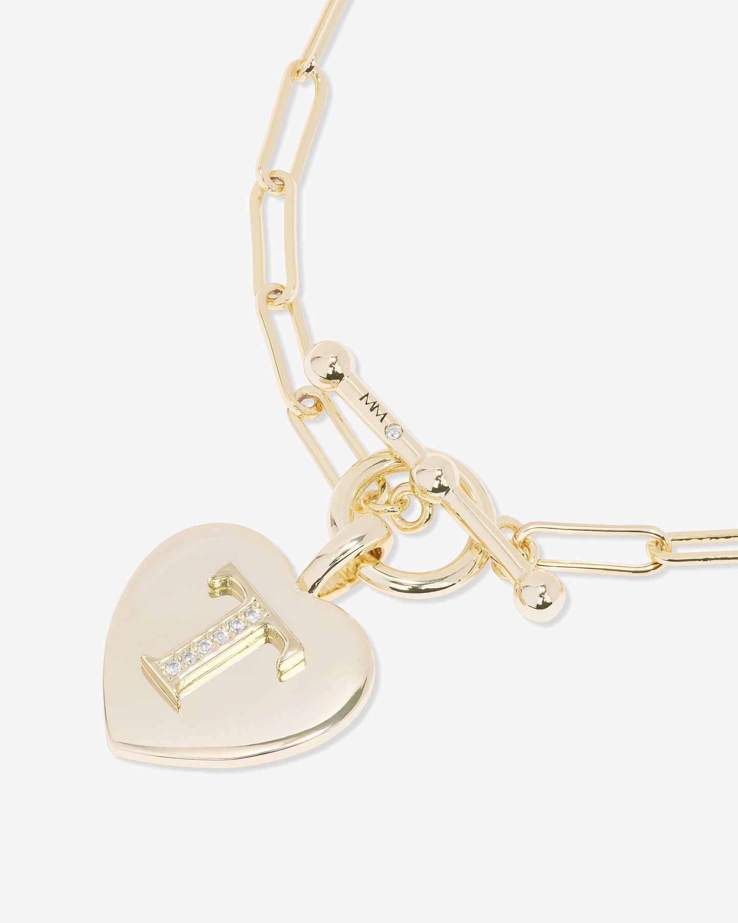 Love Letters Charm Bracelet - Gold|White Diamondettes