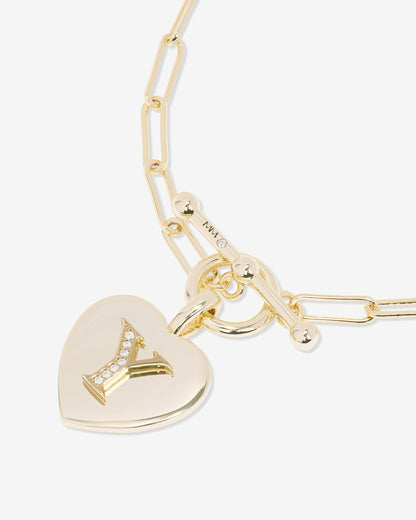 Love Letters Charm Bracelet - Gold|White Diamondettes