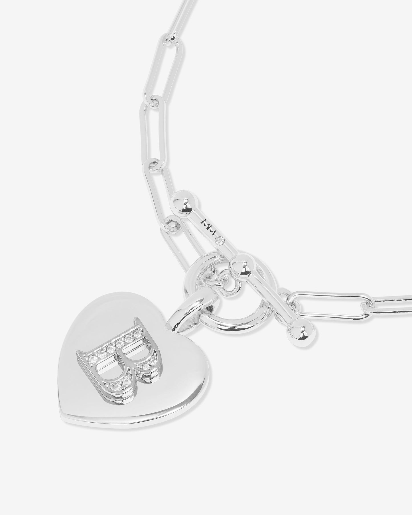 Love Letters Charm Bracelet - Silver|White Diamondettes