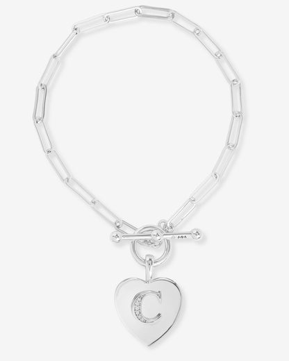 Love Letters Charm Bracelet - Silver|White Diamondettes