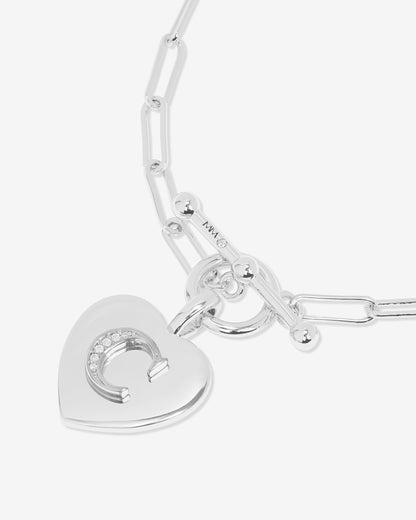 Love Letters Charm Bracelet - Silver|White Diamondettes