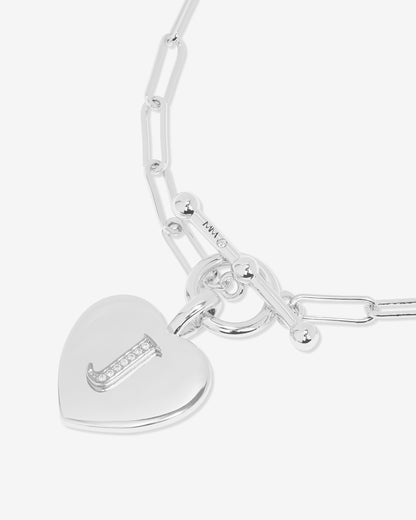 Love Letters Charm Bracelet - Silver|White Diamondettes
