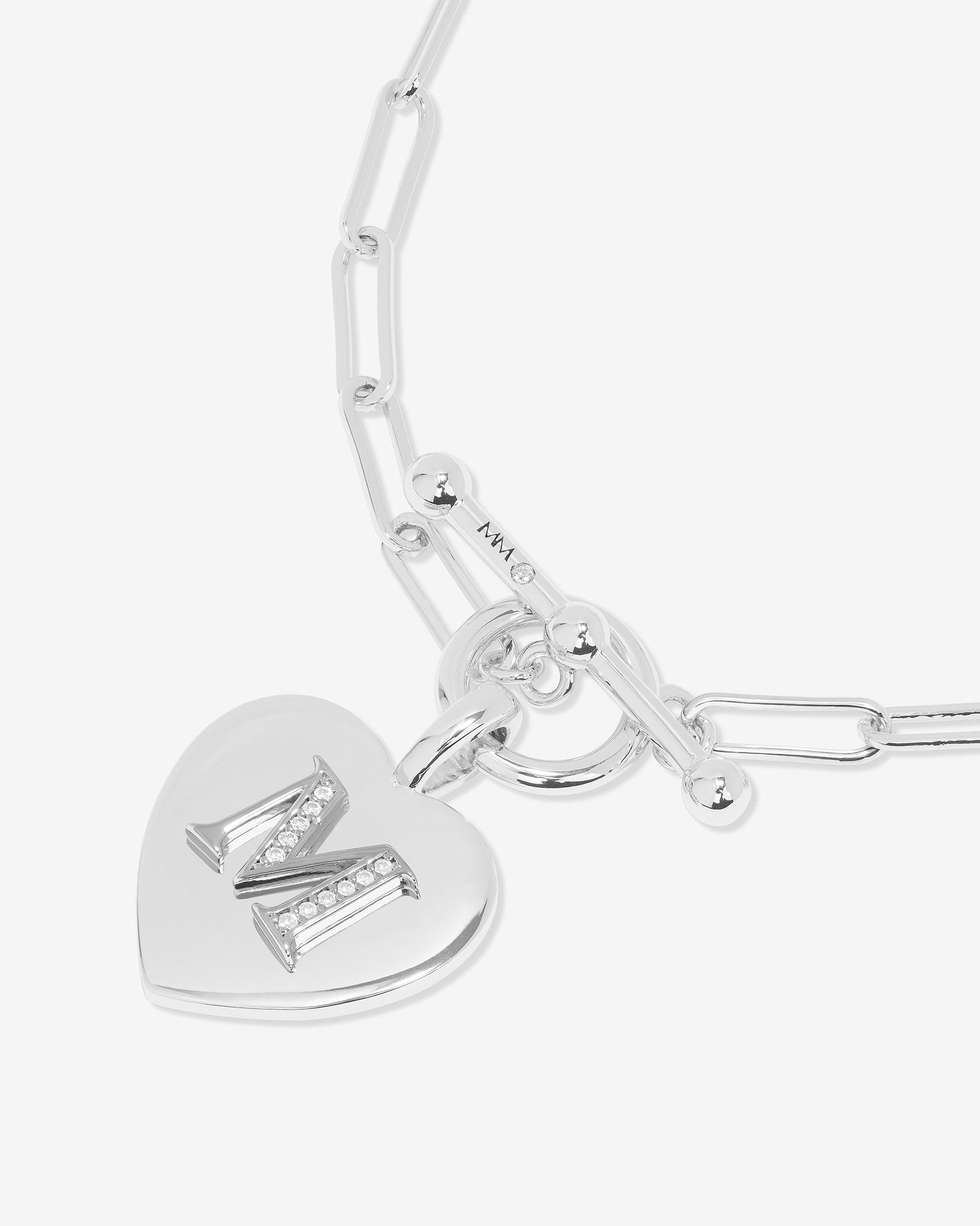 Love Letters Charm Bracelet - Silver|White Diamondettes