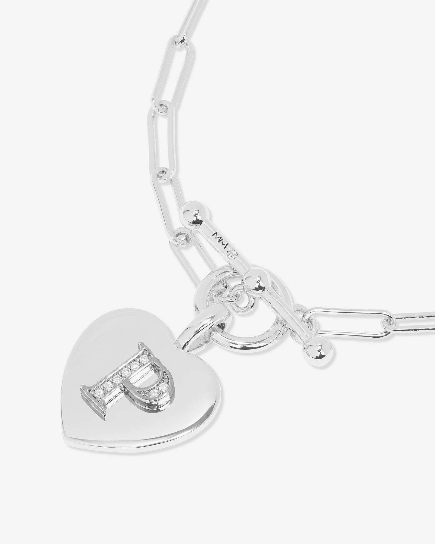 Love Letters Charm Bracelet - Silver|White Diamondettes