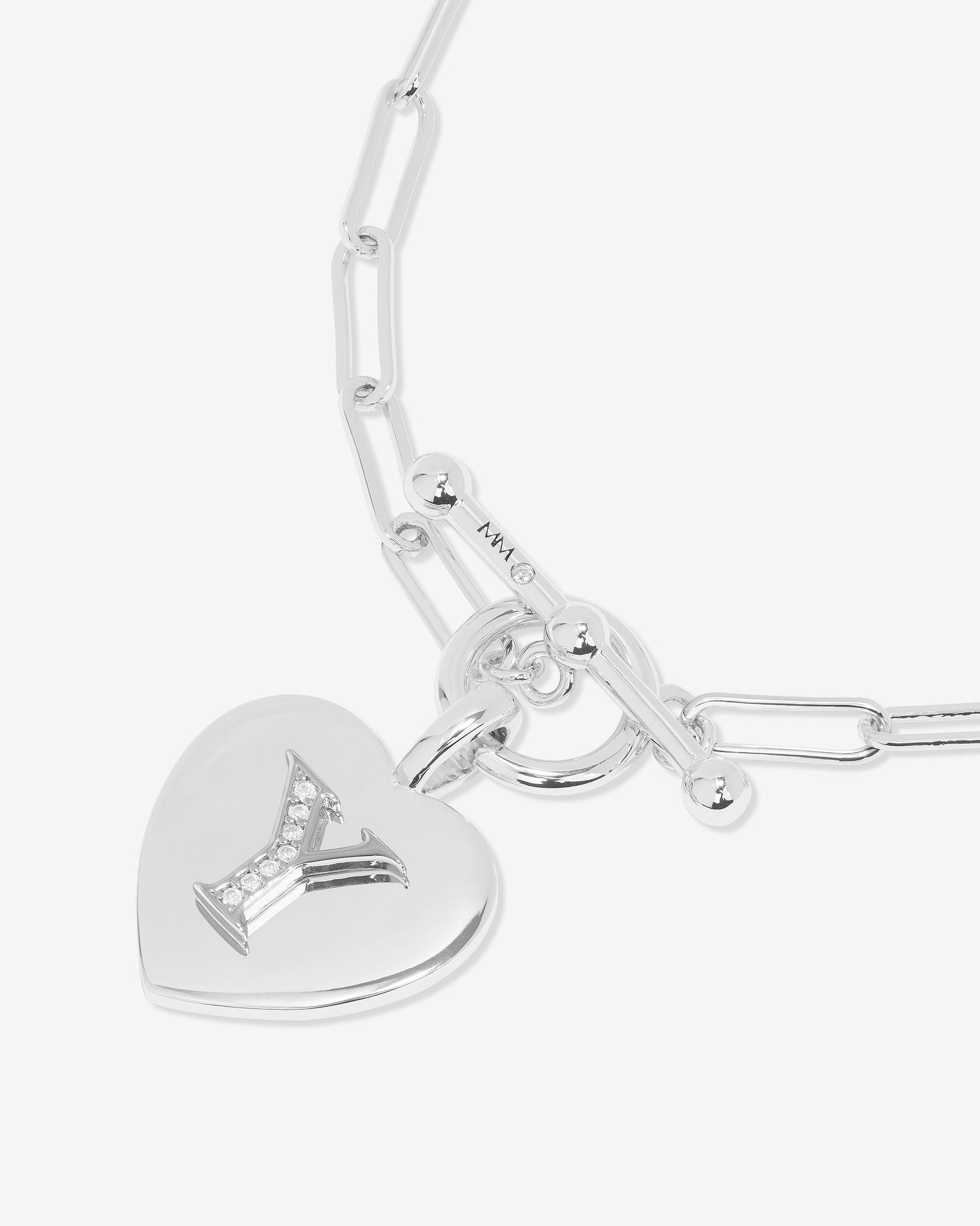 Love Letters Charm Bracelet - Silver|White Diamondettes