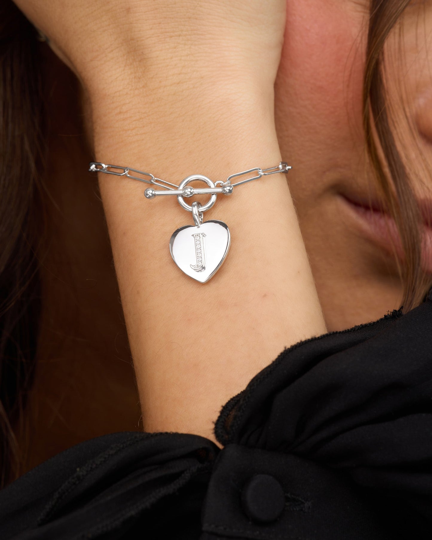 Love Letters Charm Bracelet - Silver|White Diamondettes