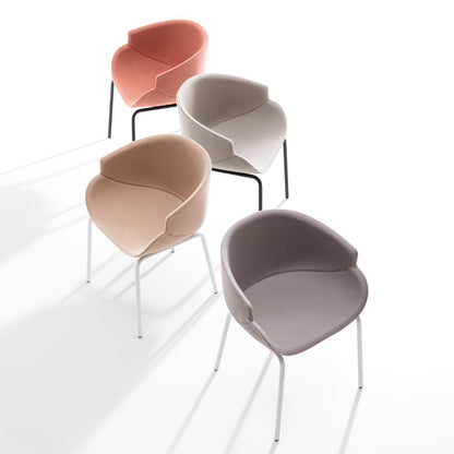 Bix Armchair - Metal Base - Upholstered