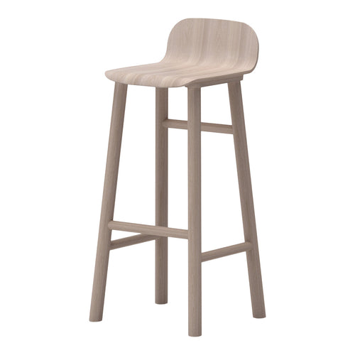 Beech Shell 75 Barstool - Low Back