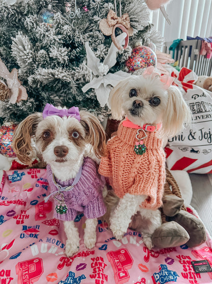 Pet Cable Knit Sweater - Lavender