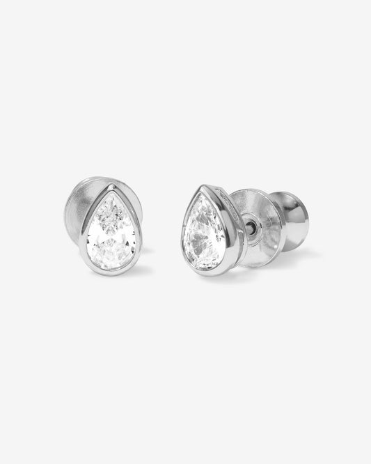 Isla 6mm Studs - Silver|White Diamondettes