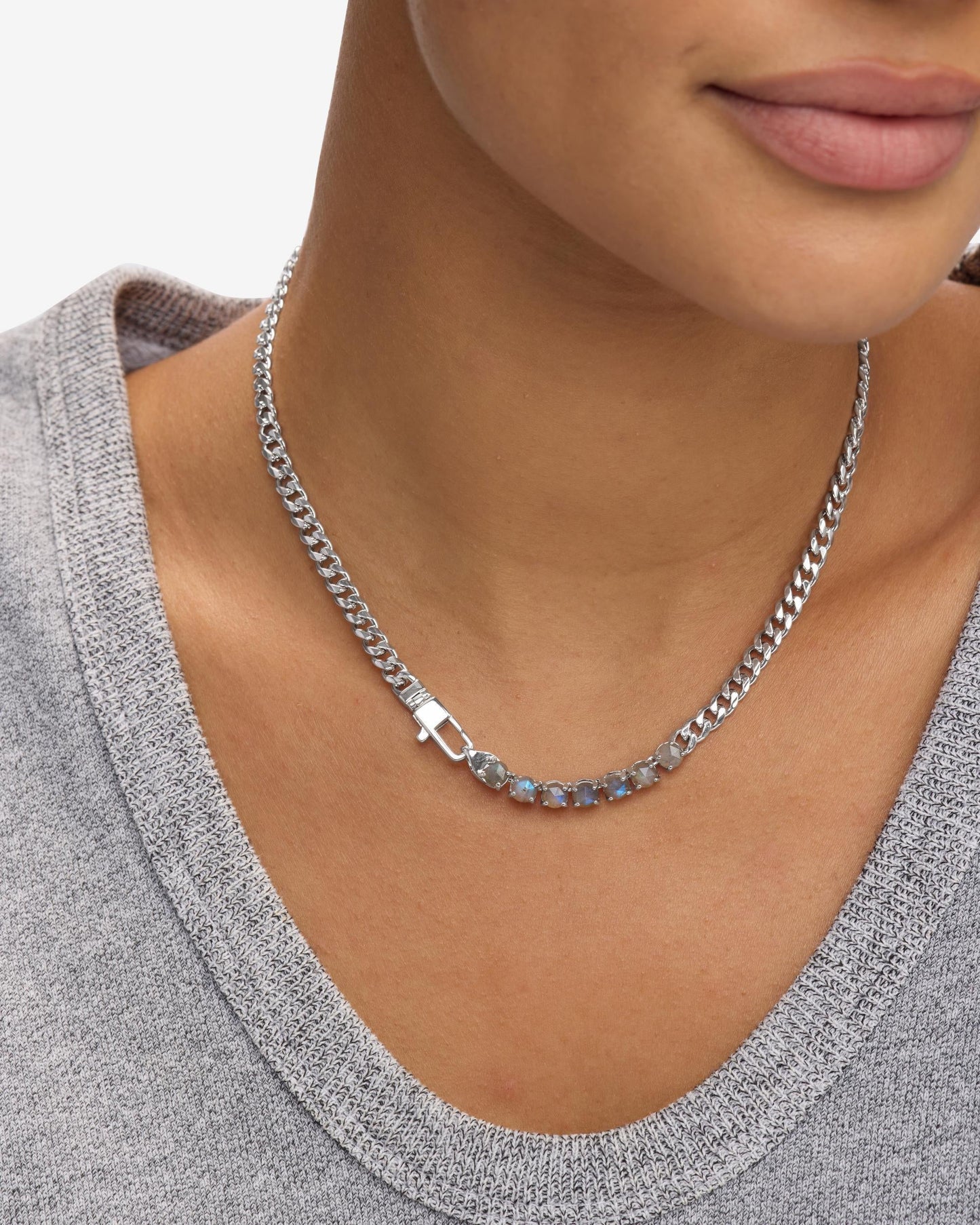 Julian Loves Labradorite Necklace 5mm - Silver|Labradorite